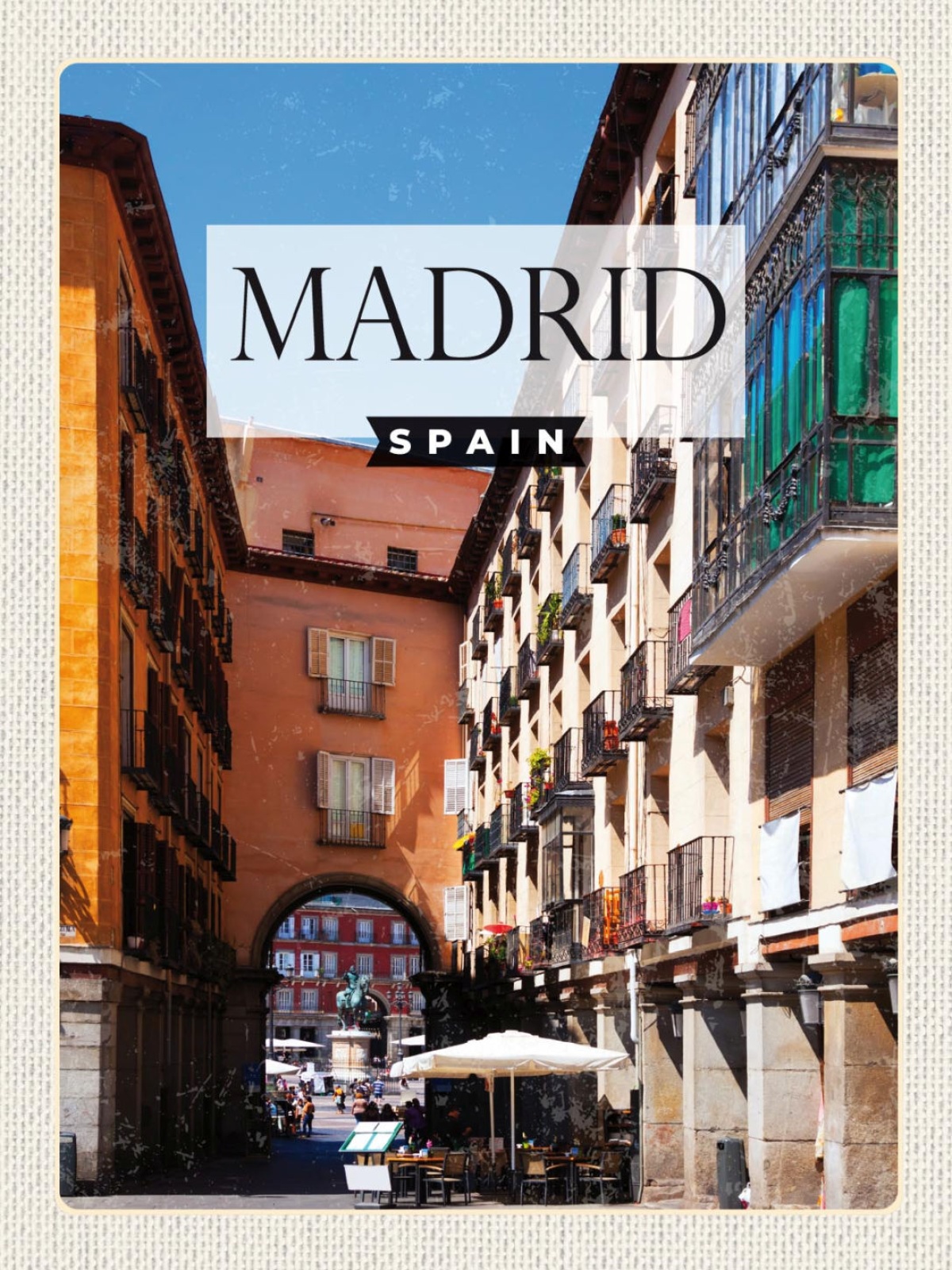 Schild Madrid Spain Spanien Gasse Café Kaffee Haus 12x18 20x30 30x40 Blech/Holz