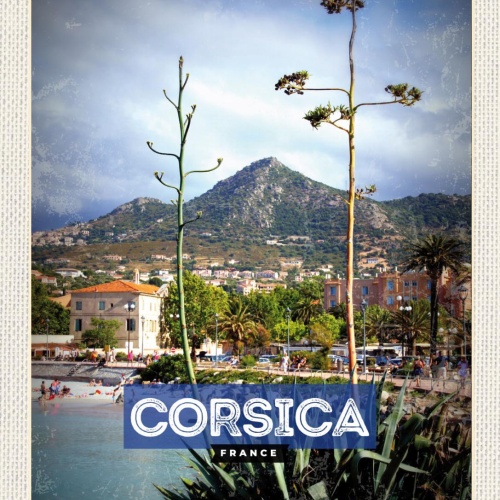 Schild Corsica France Korsika Frankreich Strand 12x18 20x30 30x40 Blech/Holz