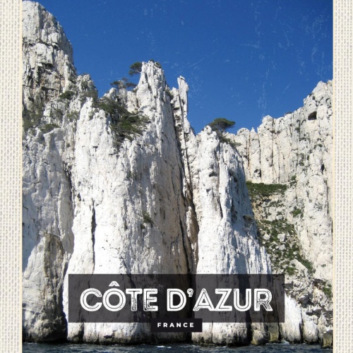 Schild Côte d’Azur France Frankreich Küste Meer 12x18 20x0 30x40 Blech od. Holz