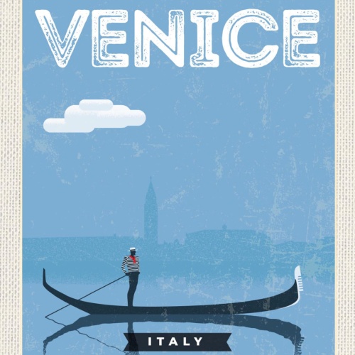 Schild Venice Italy Venedig Italien Gondel Stadt 12x18 20x30 30x40 Blech/Holz