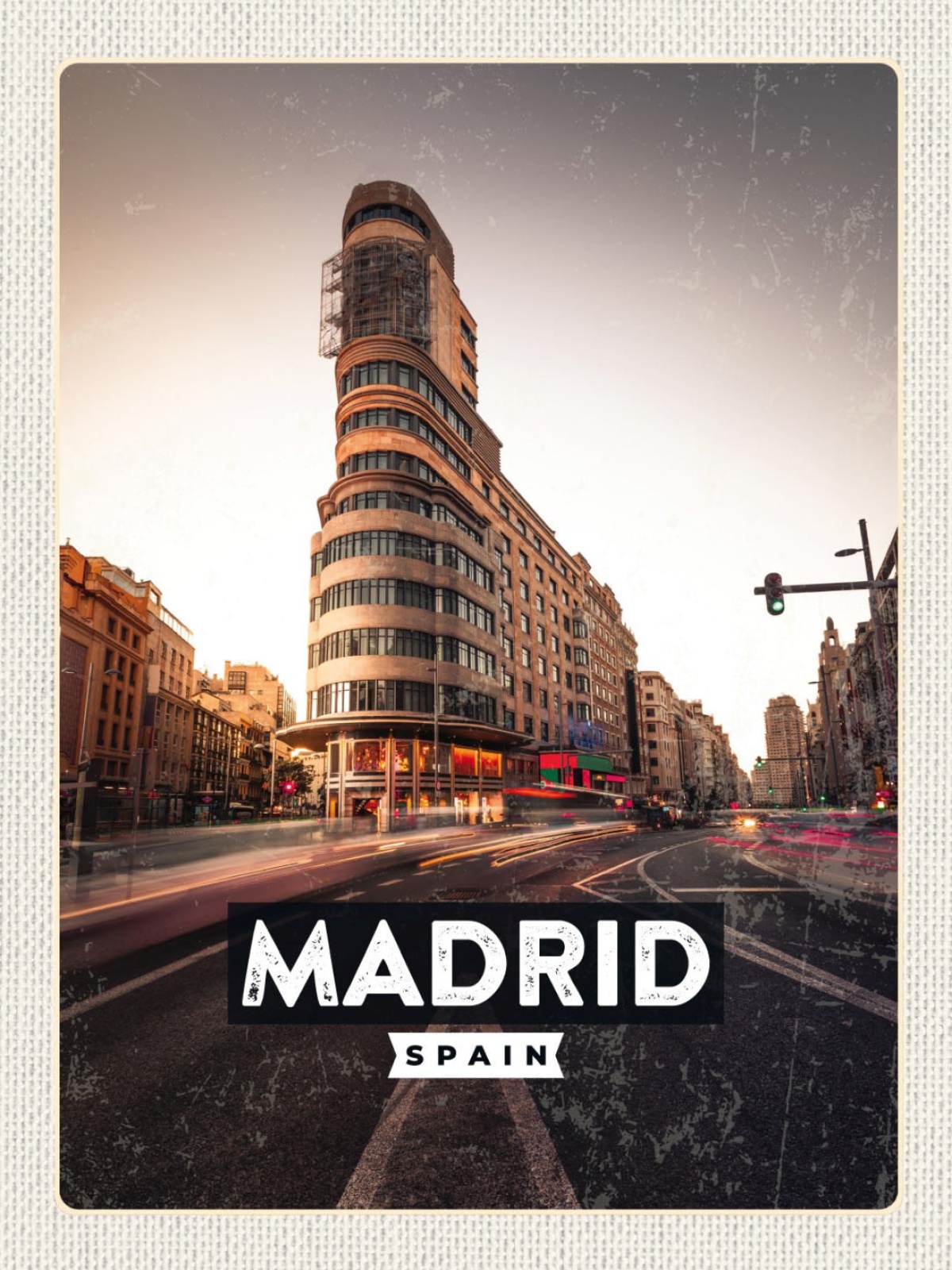 Schild Madrid Spain Spanien Edificio Carrión Stadt 12x18 20x30 30x40 Blech/Holz