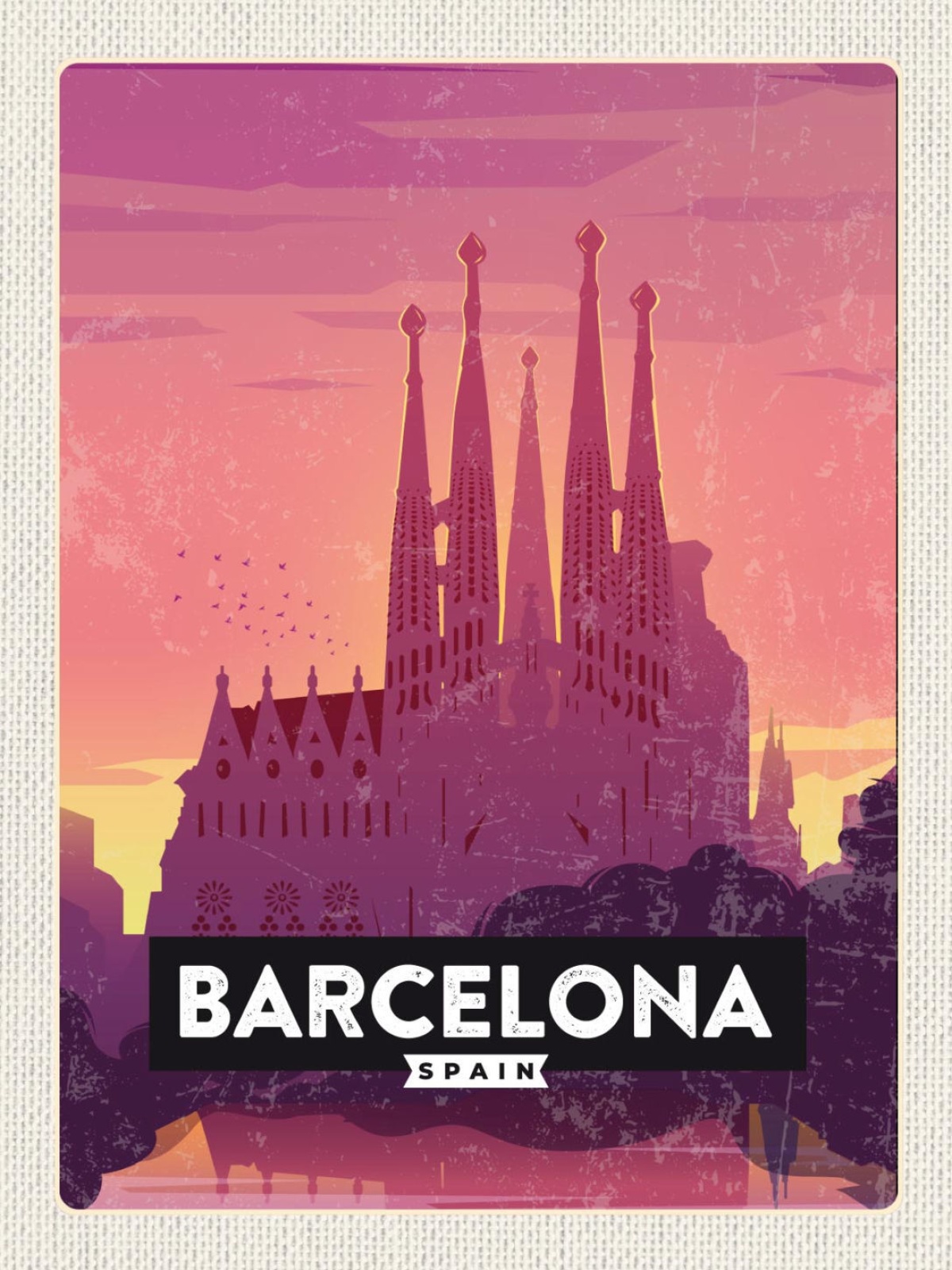 Schild Barcelona Spain Spanien Sagrada Família 12x18 20x30 30x40 Blech/Holz