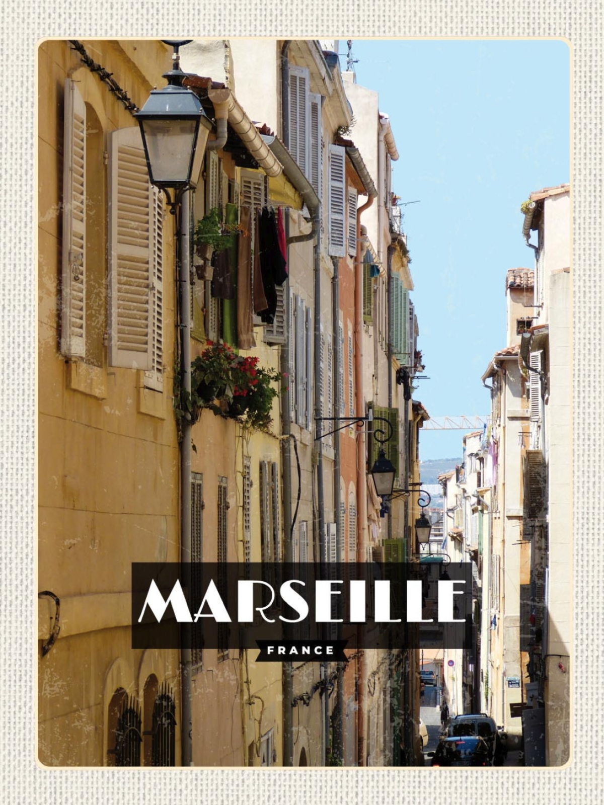Schild Marseille France Frankreich Stadt Gasse Haus 12x18 20x30 30x40 Blech/Holz