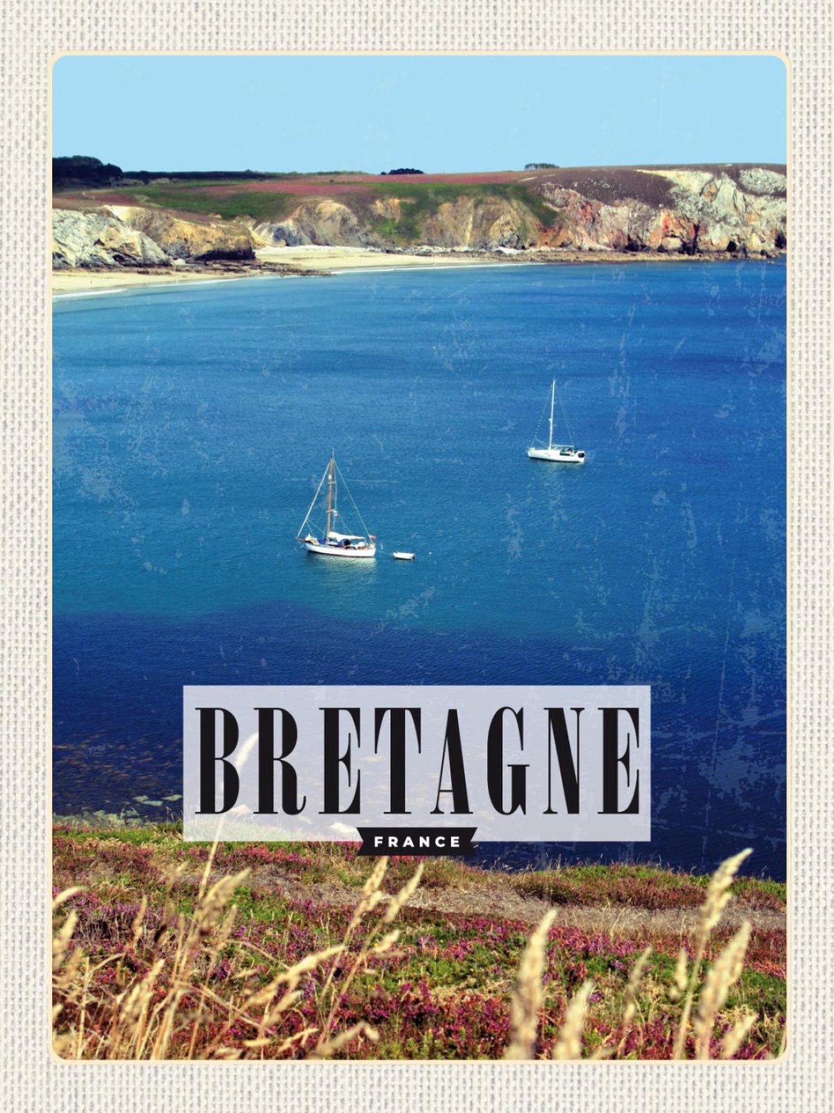 Schild Bretagne France Frankreich Küste Meet 12x18 20x30 30x40 Blech od. Holz