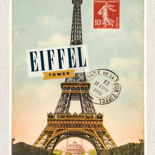 Schild Eiffel Tower Turm France Paris Frankreich 12x18 20x0 30x40 Blech od. Holz