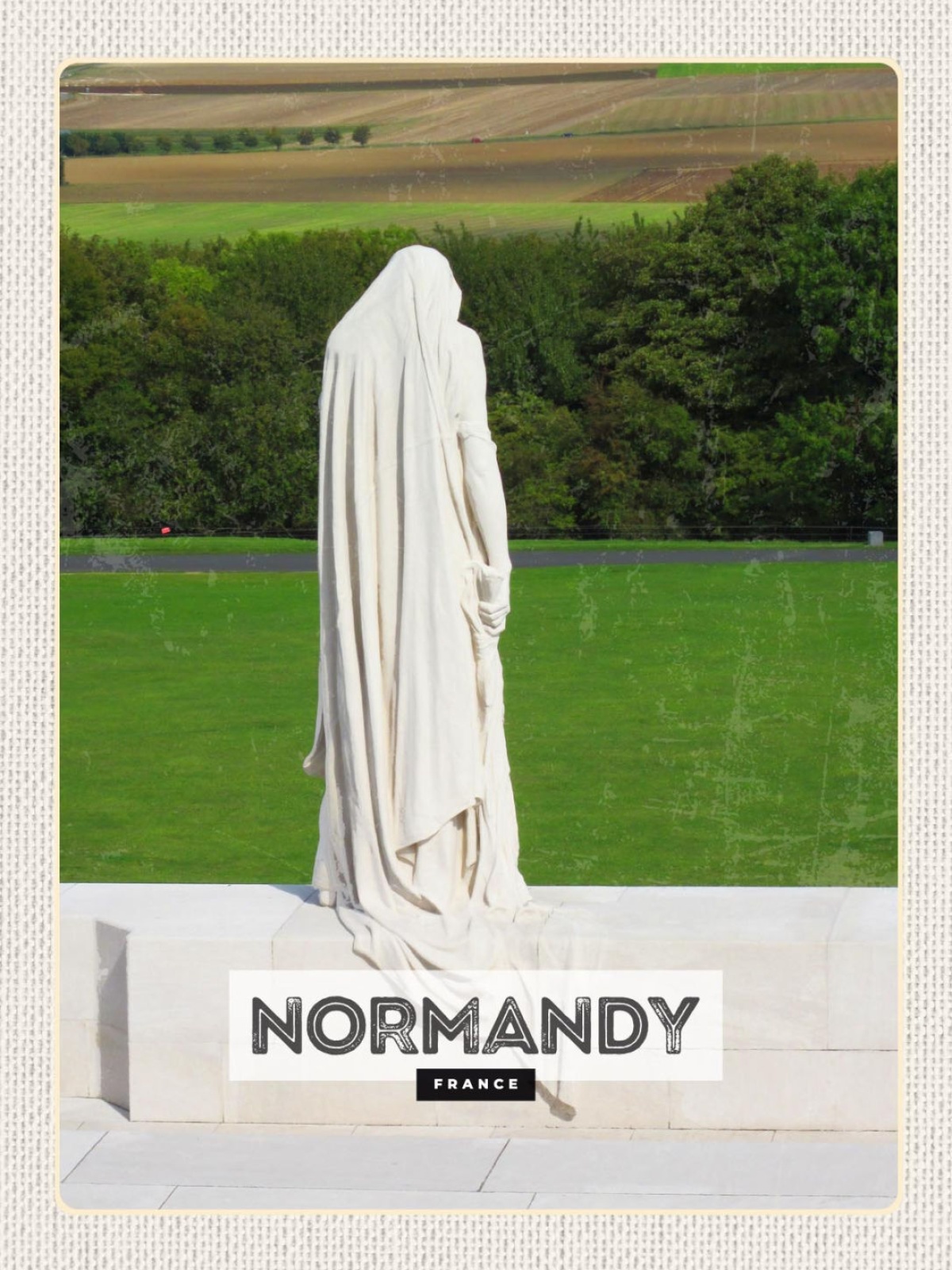 Schild Normandy France Normandie Frankreich Statue 12x18 20x30 30x40 Blech/Holz