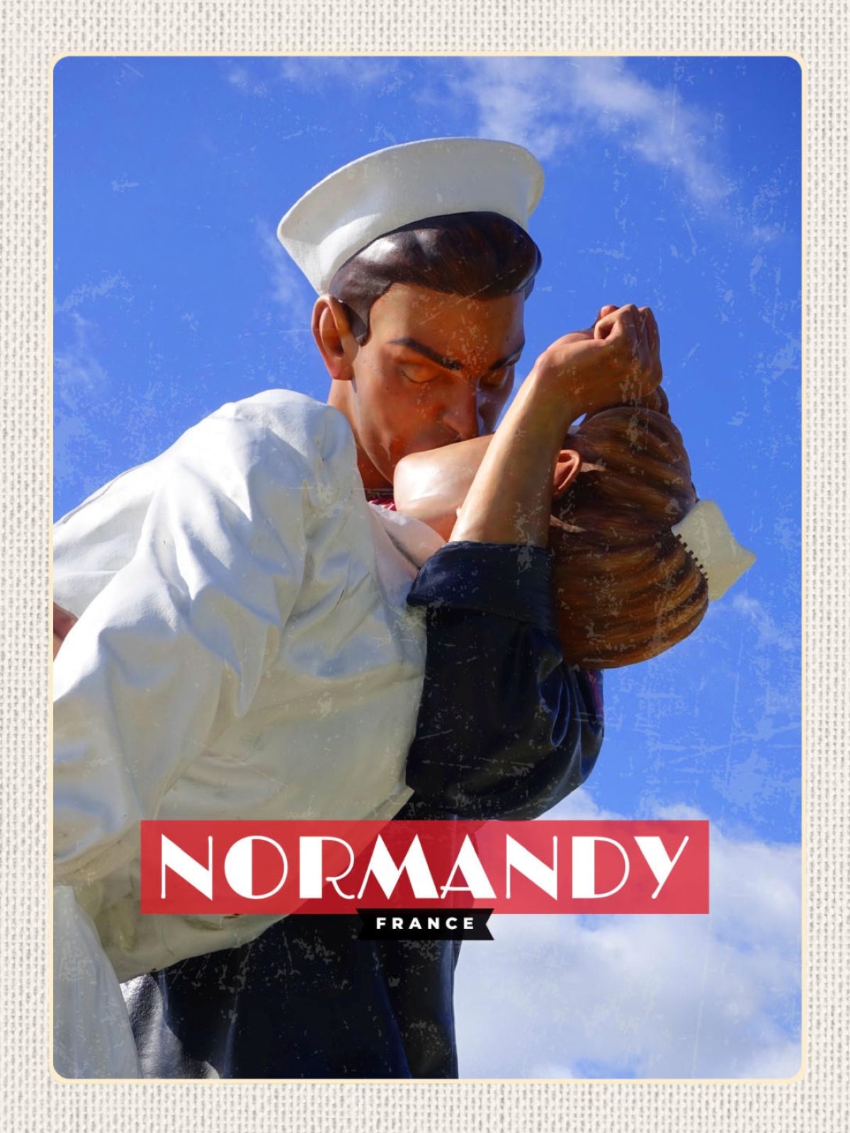 Schild Normandy France Normandie Frankreich Statue 12x18 20x30 30x40 Blech/Holz