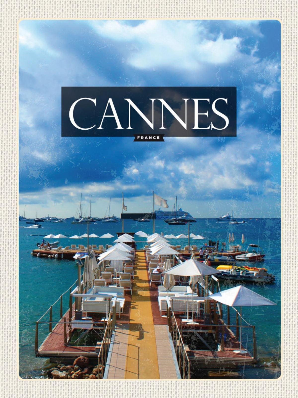 Schild Cannes France Frankreich Hafen Meer 12x18 20x30 30x40 Blech od. Holz