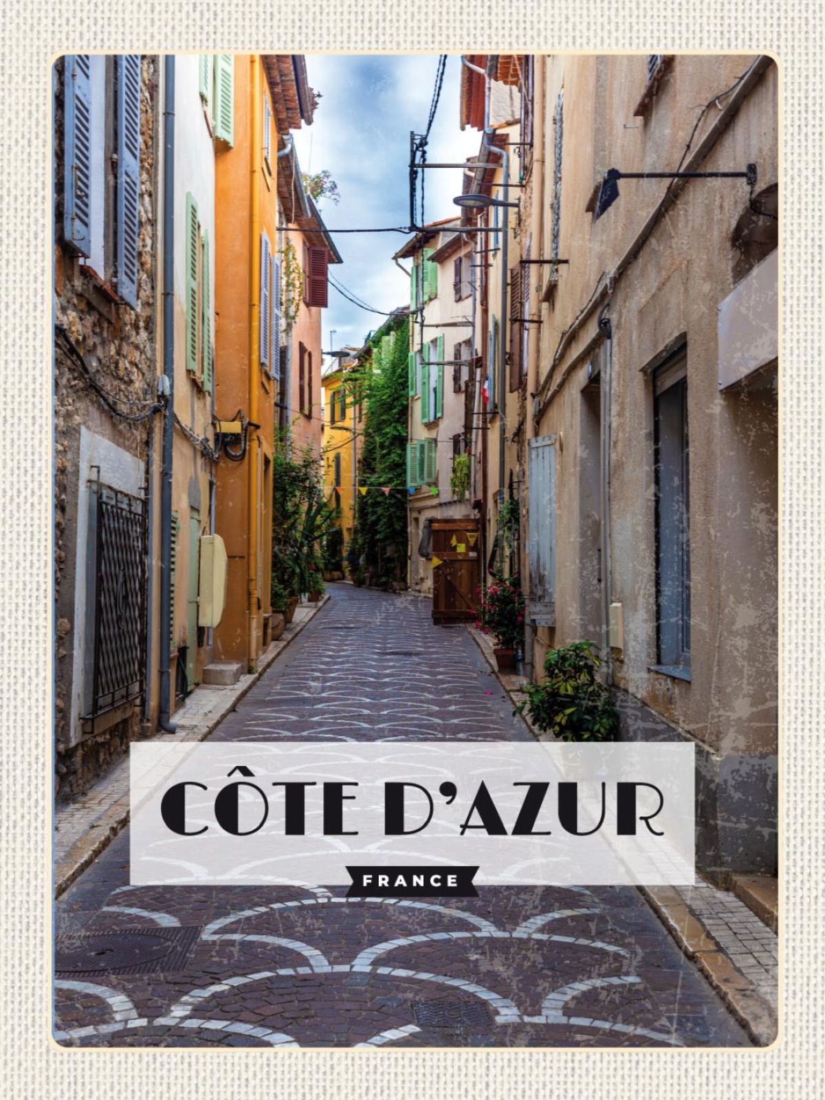 Schild Côte d’Azur France Frankreich Stadt Gasse 12x18 20x0 30x40 Blech od. Holz