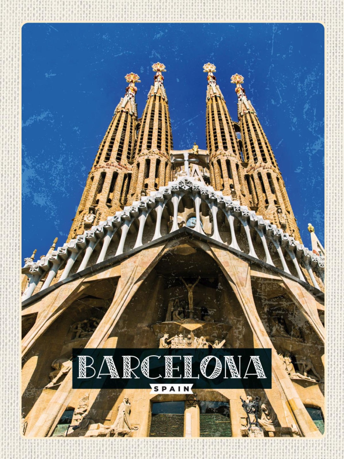 Schild Barcelona Spain Spanien Sagrada Família 12x18 20x30 30x40 Blech/Holz