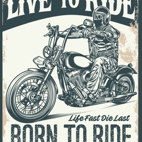 Schild Live To Ride Born To Ride Motorrad Biker 12x18 20x30 30x40 Blech/Holz