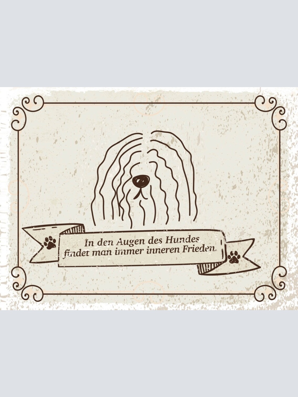 Schild In Den Augen Des Hundes Inneren Frieden 12x18 20x30 30x40 Blech/Holz