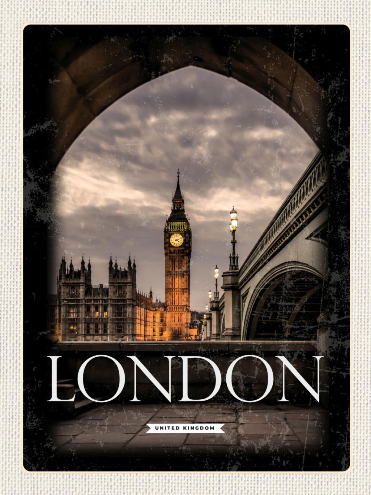 Schild London Big Ben England UK Großbritannien 12x18 20x30 30x40 Blech od. Holz