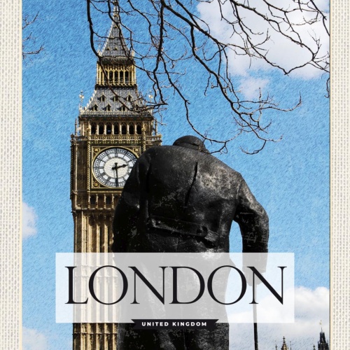 Schild London Big Ben England UK Großbritannien 12x18 20x30 30x40 Blech od. Holz