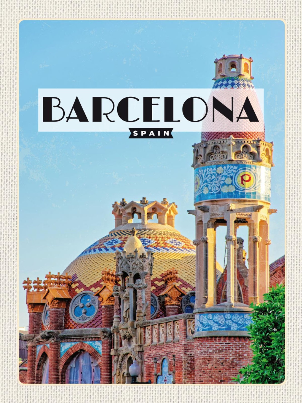 Schild Barcelona Spain Spanien Hospital Sant Pau 12x18 20x30 30x40 Blech/Holz