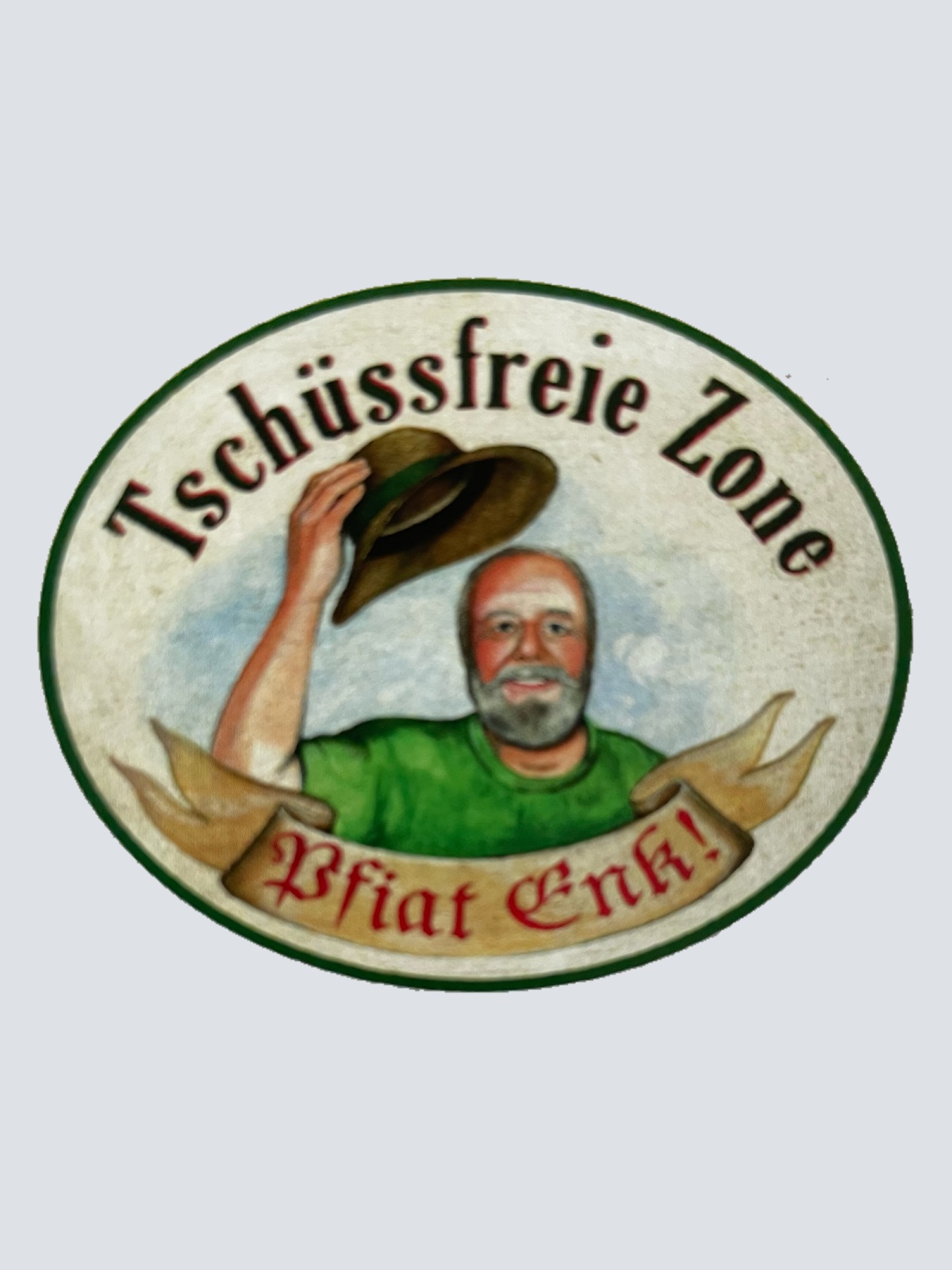 Nostalgie Holzschild Tschüssfreie Zone Pfiat Enk Euch Verabschiedung Schild