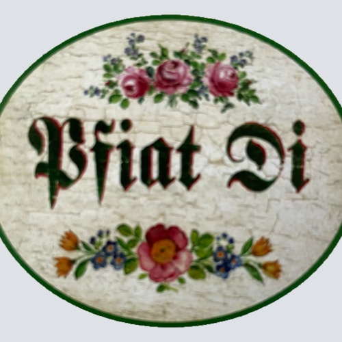 Nostalgie Holzschild Pfiat Di Auf Wiedersehen Tschüss Verabschiedung Schild