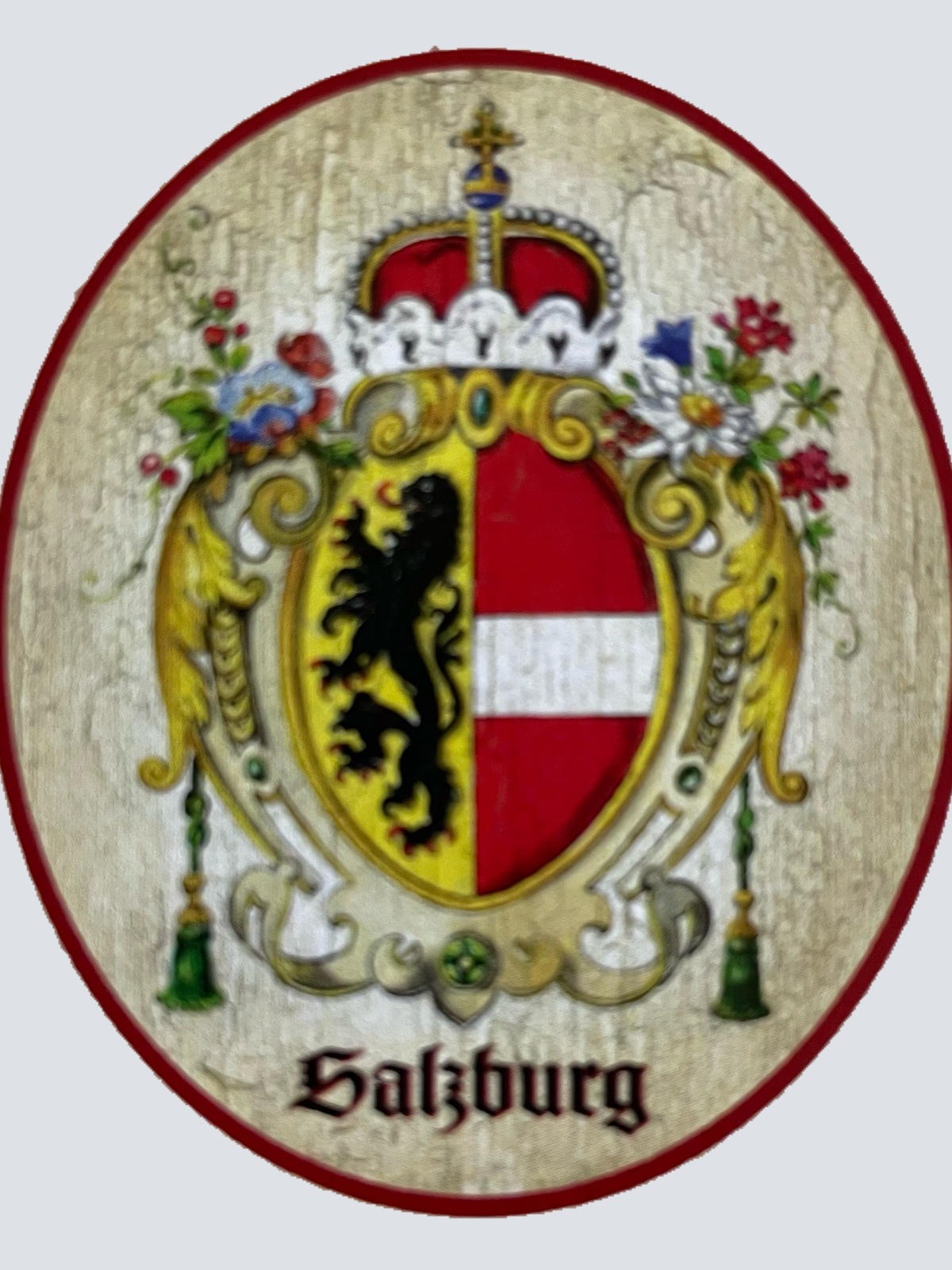 Nostalgie Holzschild Salzburg Wappen Bundesland Österreich Schild