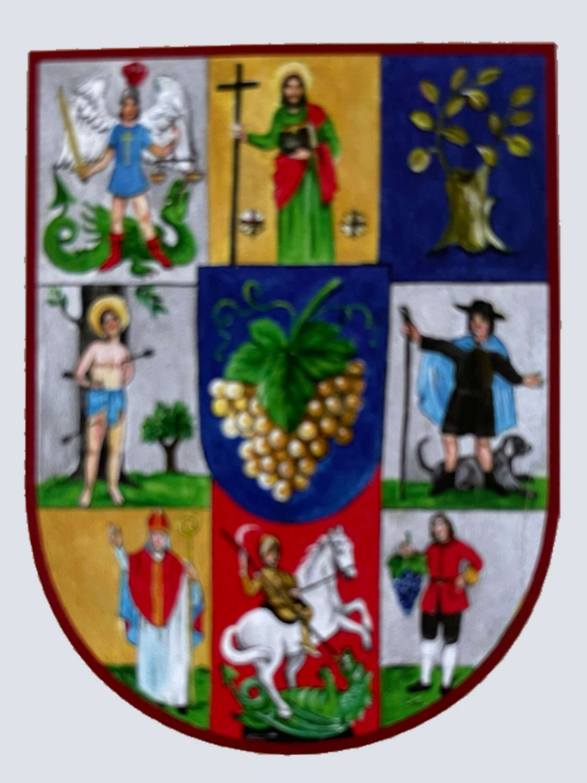 Nostalgie Holzschild Döbling Wien Gemeindebezirk Wappen Österreich Schild