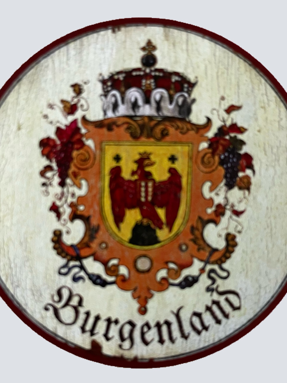 Nostalgie Holzschild Burgenland Wappen Bundesland Österreich Schild