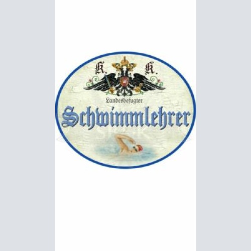 KuK Nostalgie Holzschild "Schwimmlehrer"