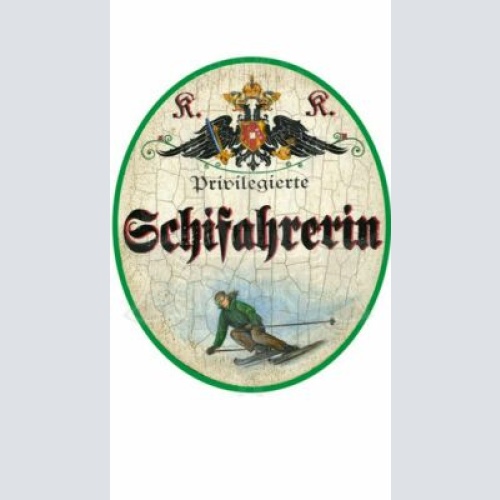 KuK Nostalgie Holzschild "SchifahrerIn"