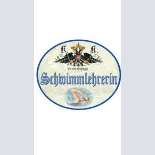 Kuk nostalgie holzschild "schwimmlehrerin"