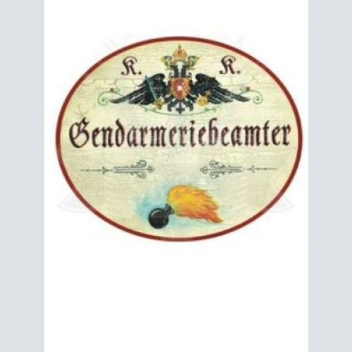 Kuk nostalgie holzschild "gendarmeriebeamter"