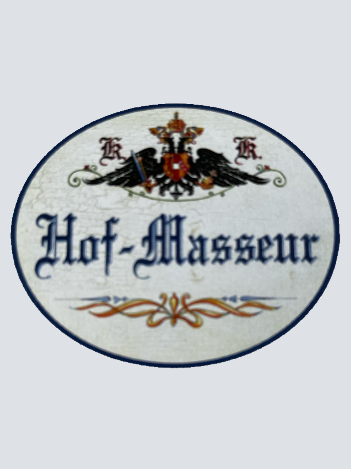 KuK Nostalgie Holzschild Hof-Masseur Massieren Massage Masseur Schild