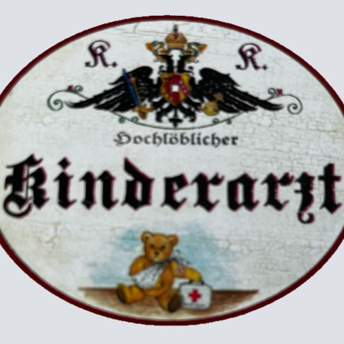 KuK Nostalgie Holzschild Hochlöblicher Kinderarzt Kind Doktor Hausarzt Schild