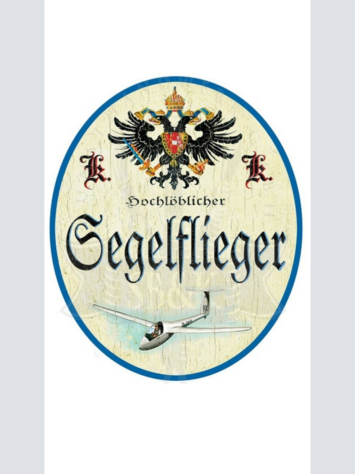 KuK Nostalgie Holzschild "Segelflieger"