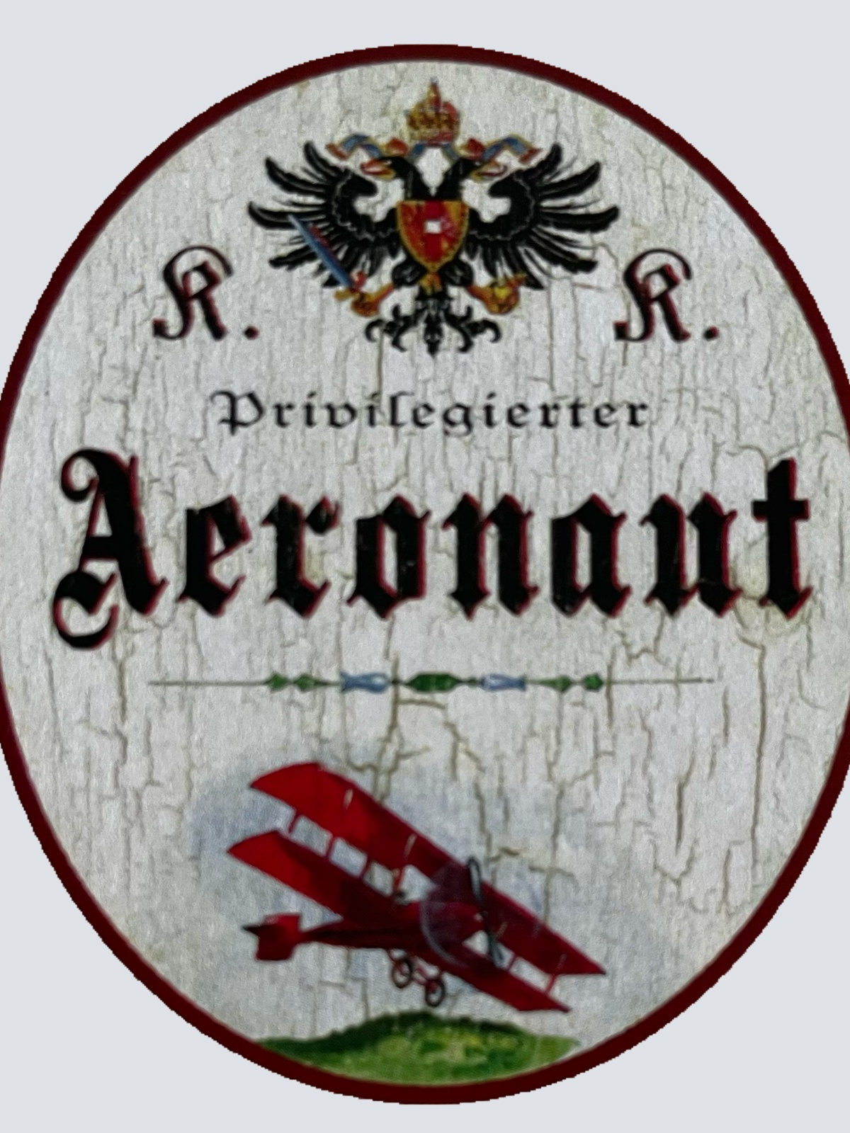 KuK Nostalgie Holzschild Privilegierter Aeronaut Pilot Flugzeug Luftfahrt Schild