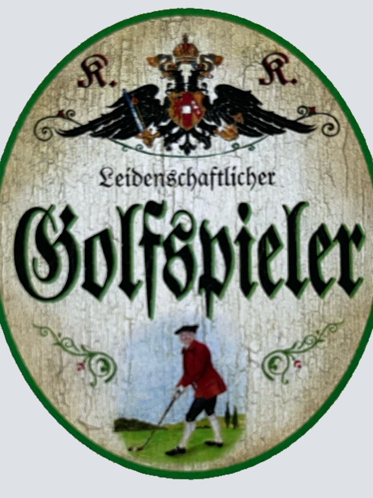 KuK Nostalgie Holzschild Leidenschaftlicher Golfspieler Golf Sport Schild