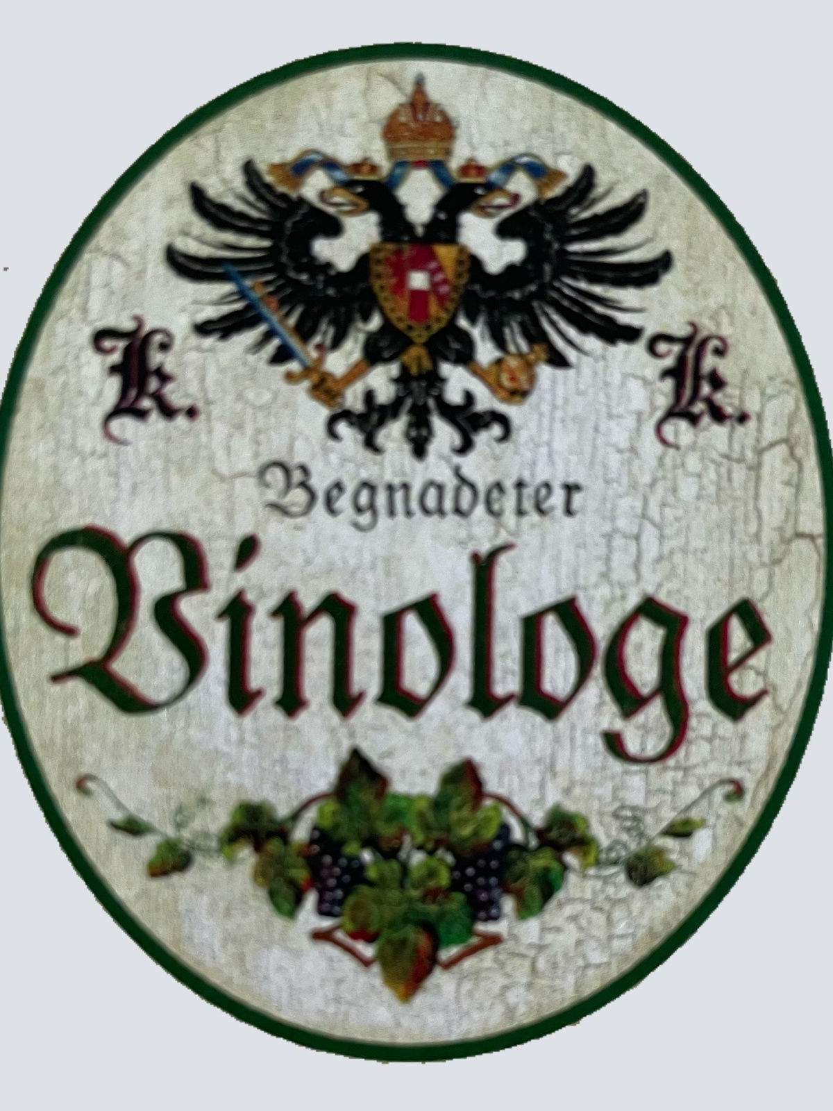 KuK Nostalgie Holzschild Begnadeter Vinologe Wein Experte Sommelier Schild
