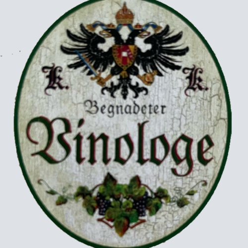 KuK Nostalgie Holzschild Begnadeter Vinologe Wein Experte Sommelier Schild