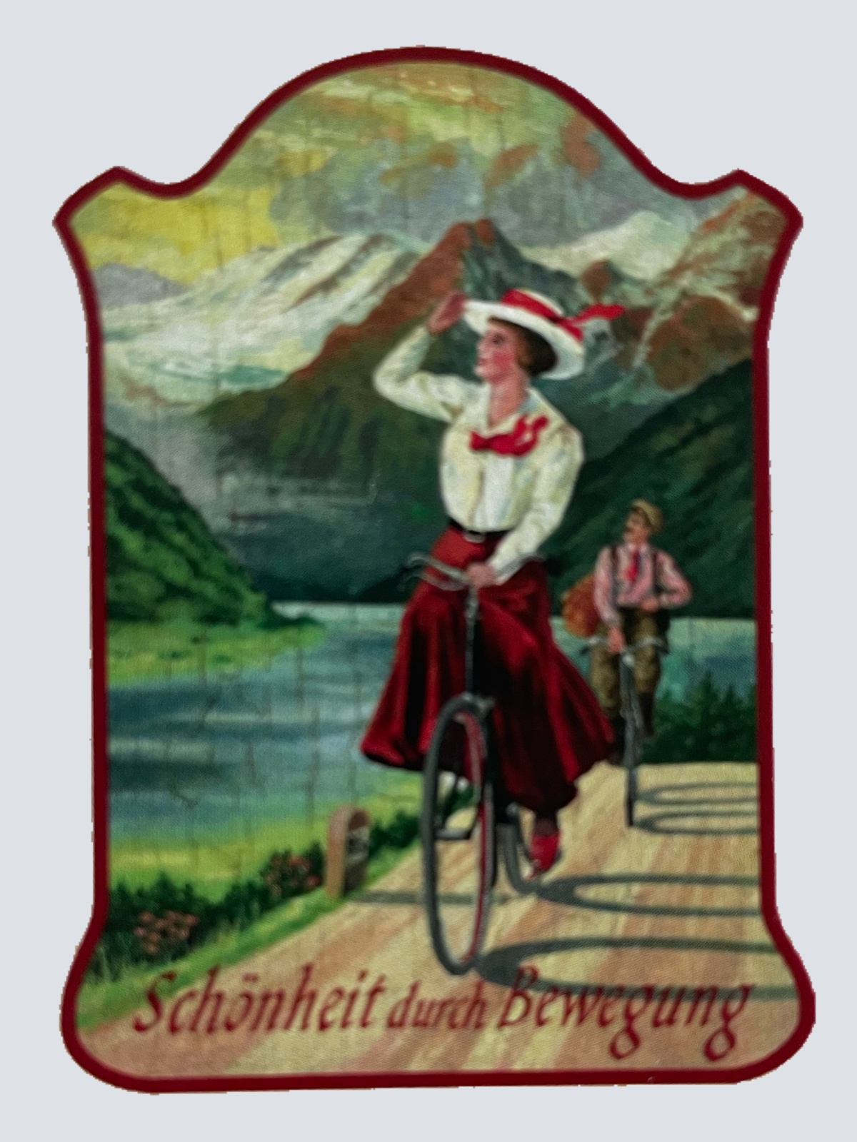 Nostalgie Holzschild Schönheit Durch Bewegung Fahrrad Radfahren Radtour Schild