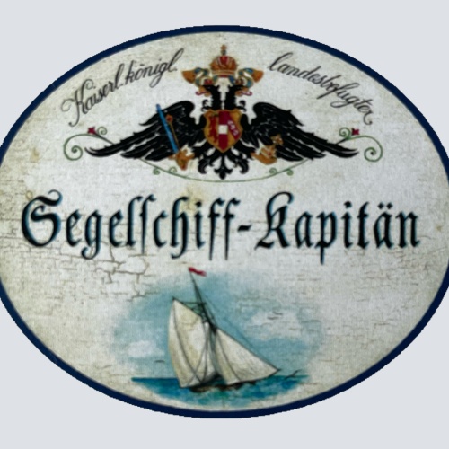 KuK Nostalgie Holzschild Landesbefugter Segelschiff Kapitän Schifffahrt Schild