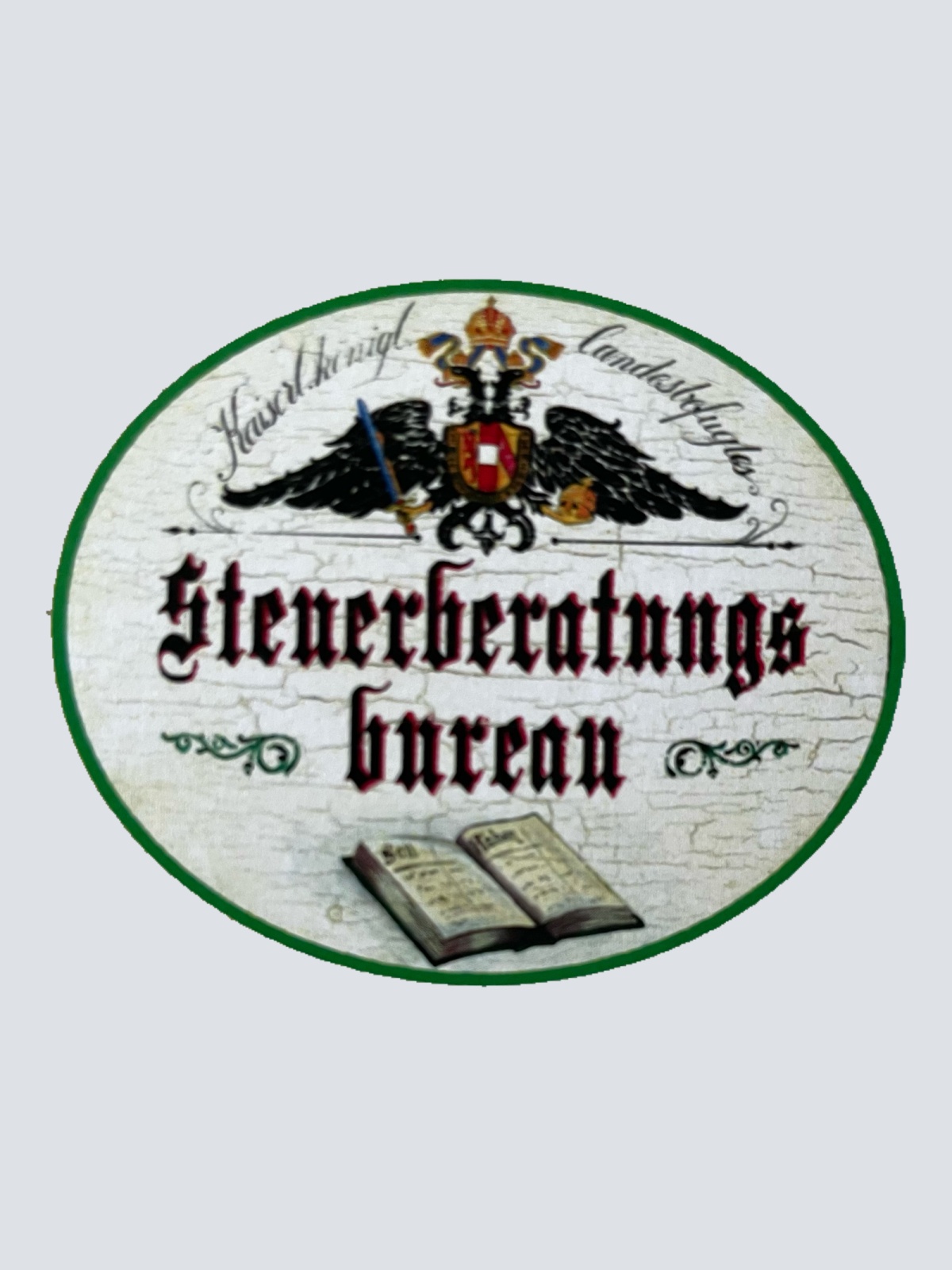 KuK Nostalgie Holzschild Landesbefugtes Steuerberatungs-Bureau Büro Schild