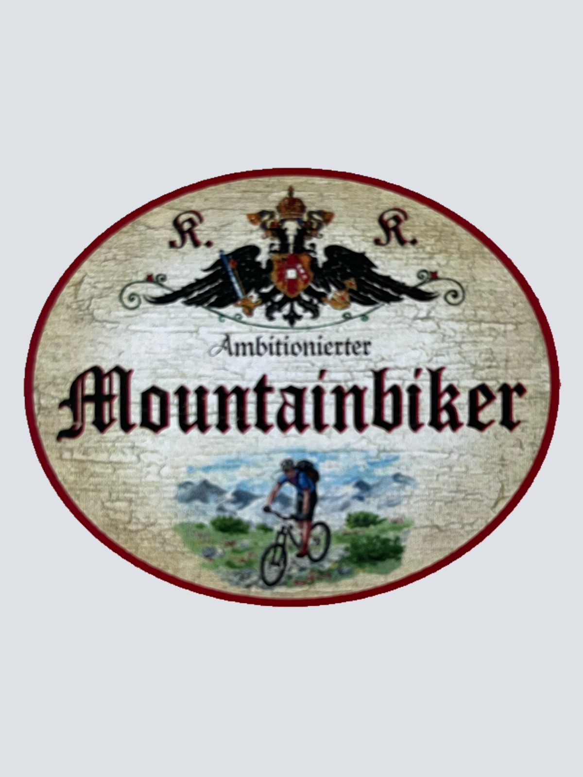 KuK Nostalgie Holz Schild Ambitionierter Mountainbiker Mountainbike Fahrrad