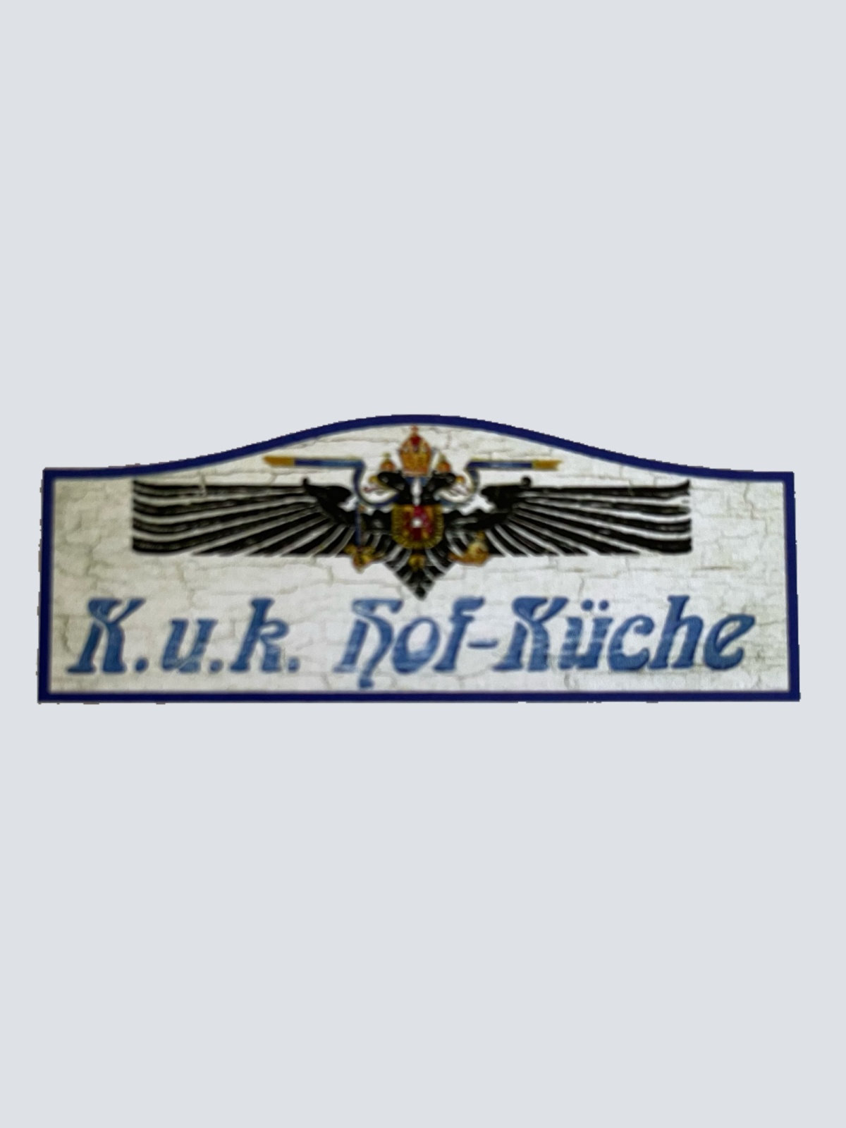 Nostalgie Holzschild KuK Hof-Küche Kochen Koch Küche Essen Restaurant Schild