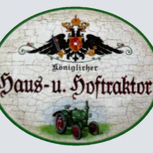 Nostalgie Holzschild Königlicher Haus- U. Hoftraktor Bauer Traktor Farm Schild