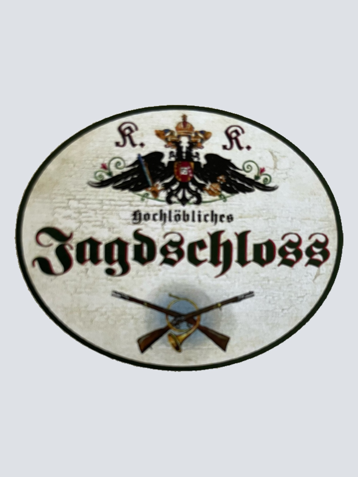 KuK Nostalgie Holzschild Hochlöbliches Jagdschloss Jagen Jäger Jagd Schild