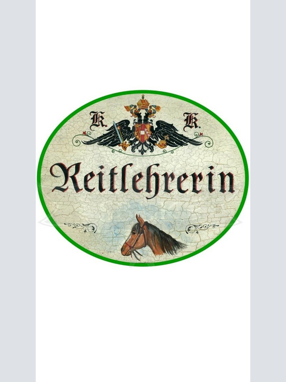 KuK Nostalgie Holzschild "ReitlehrerIn"