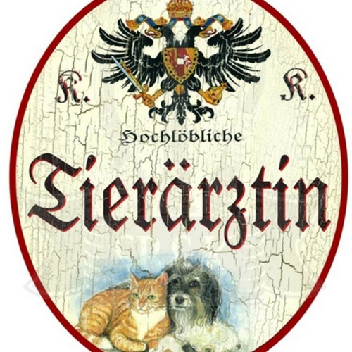 KuK Nostalgie Holzschild "Tierärztin"