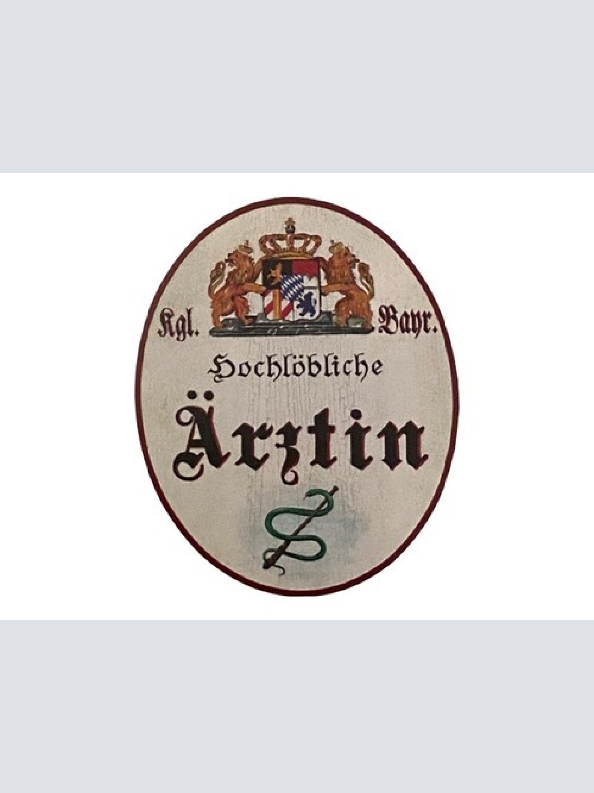 Nostalgie Holzschild Bayern Hochlöbliche Ärztin