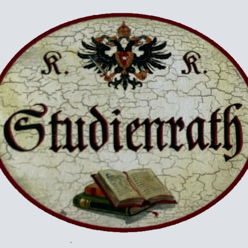 KuK Nostalgie Holzschild Studienrath Titel Studienrat Lehrer Schild