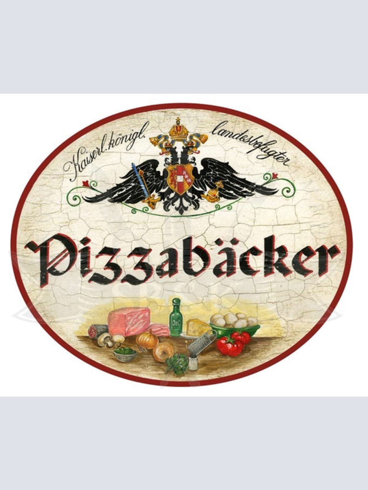 KuK Nostalgie Holzschild Pizzabäcker