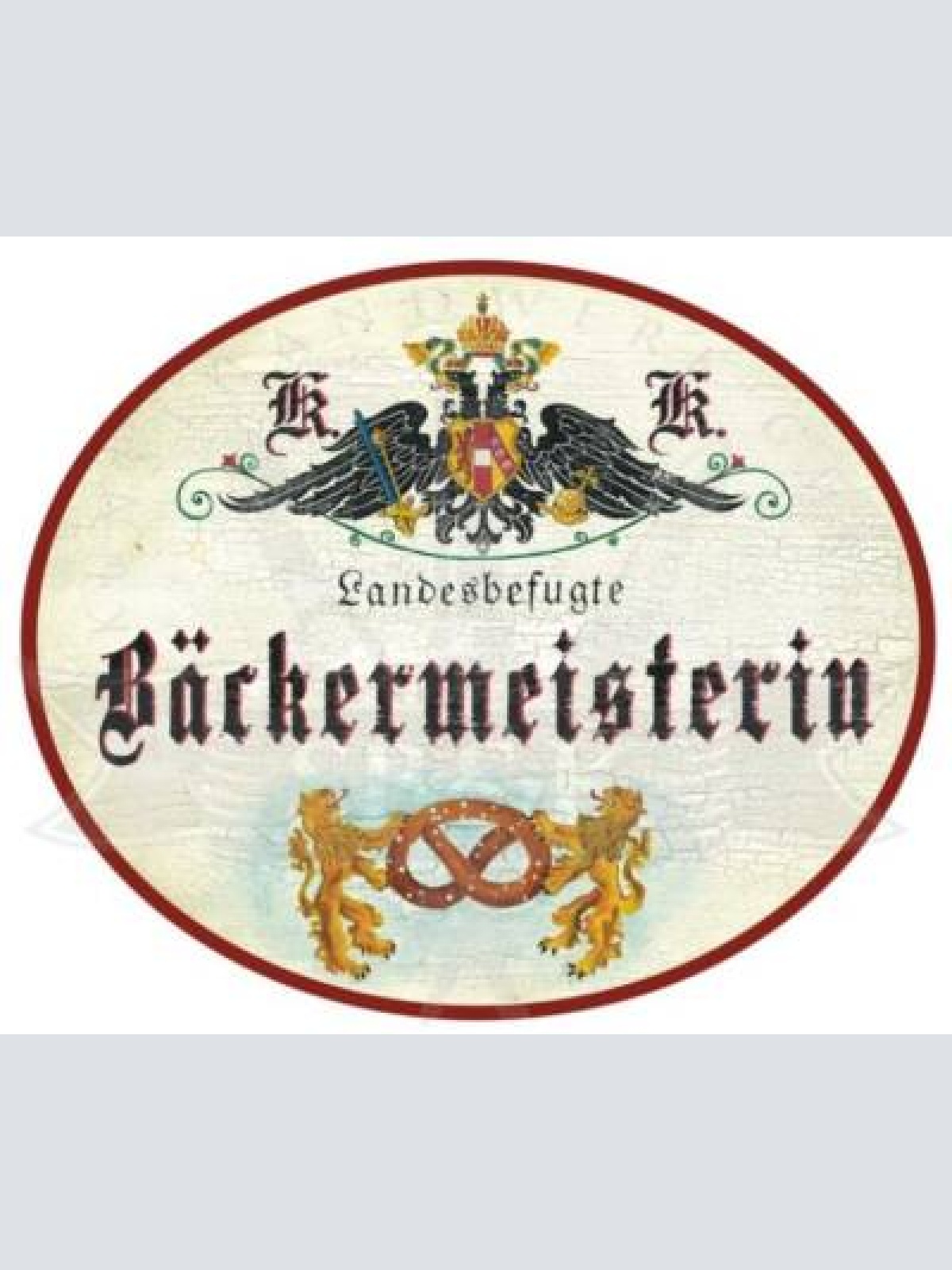 Kuk nostalgie holzschild landesbefugte bäckermeisterin