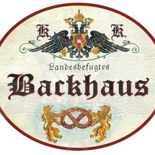 KuK Nostalgie Holzschild Landesbefugtes Backhaus