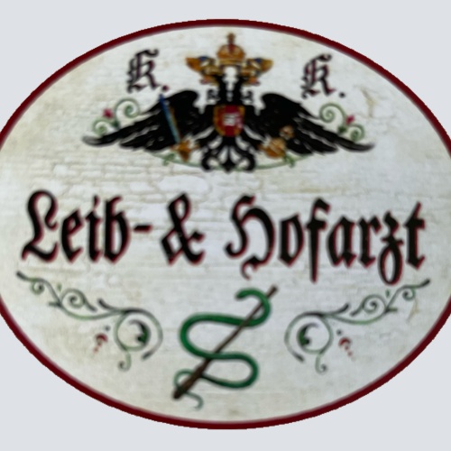KuK Nostalgie Holzschild Leib- & Hofarzt Doktor Arzt Hausarzt Schild